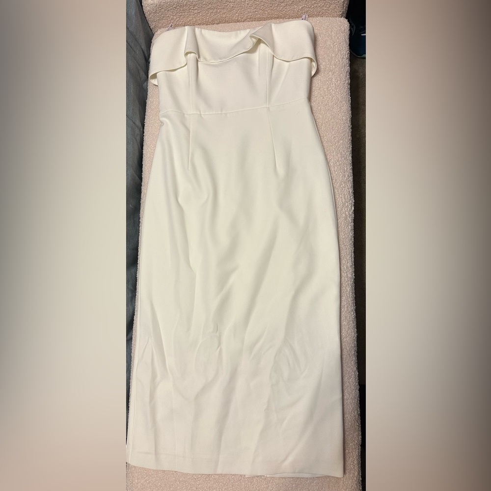 David's Bridal White Midi Pencil Skirt for Work